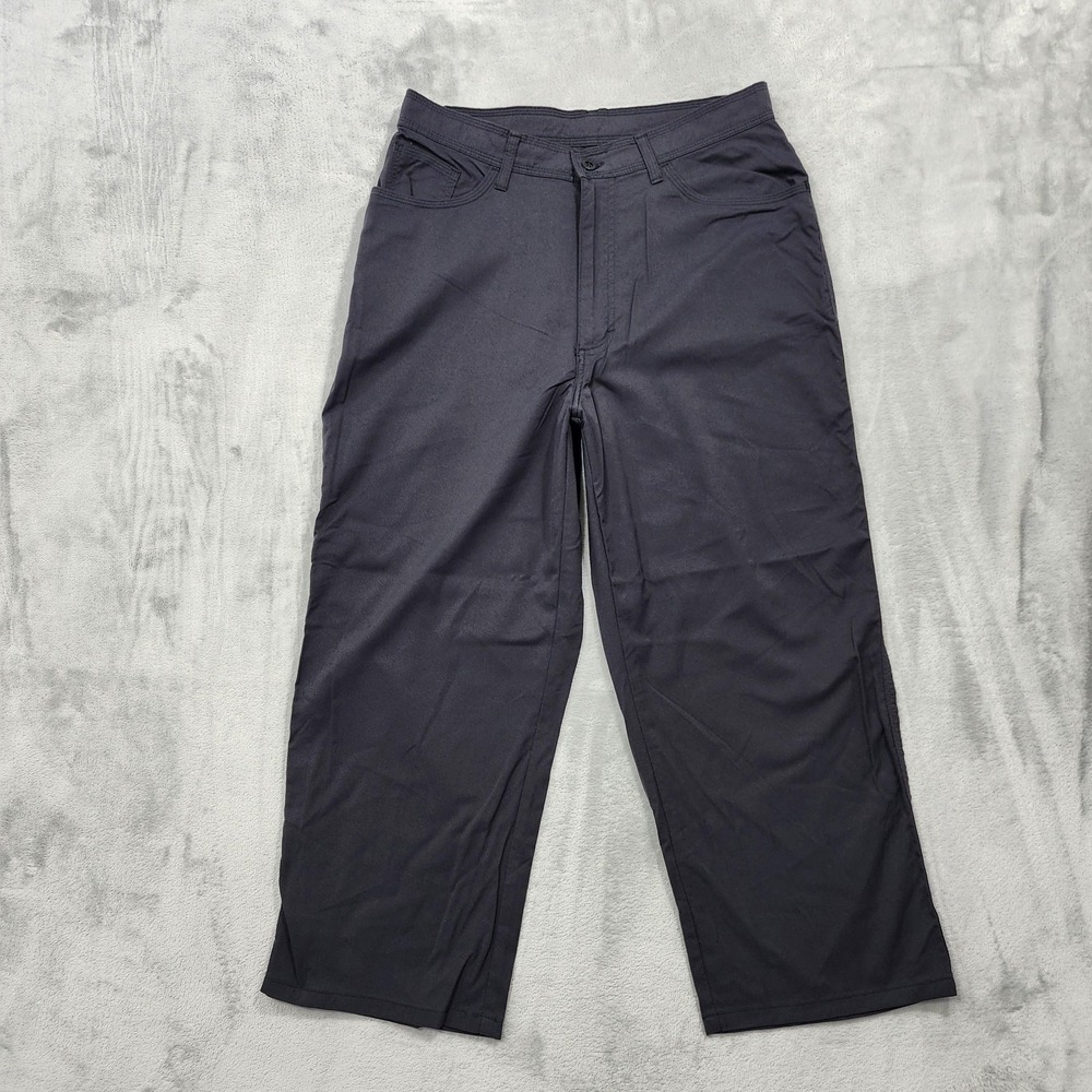 L.L. Bean Pants Womens 10 Black Capri Crop Nylon Twill Lightweight Travel Casual